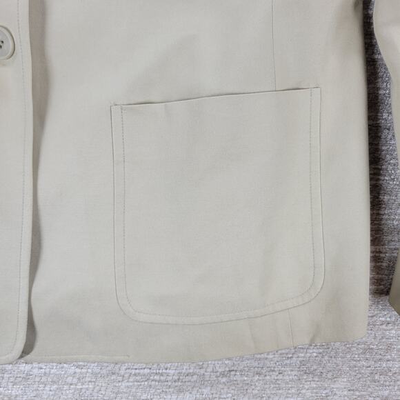 VTG AKA Eddie Bauer Silk Blend Jacket Womens 10 Cream Tan Lined Preppy Academia - Picture 6 of 14